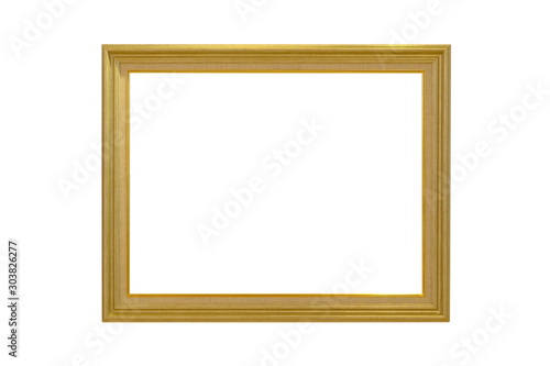 wooden photo frame isolated on white