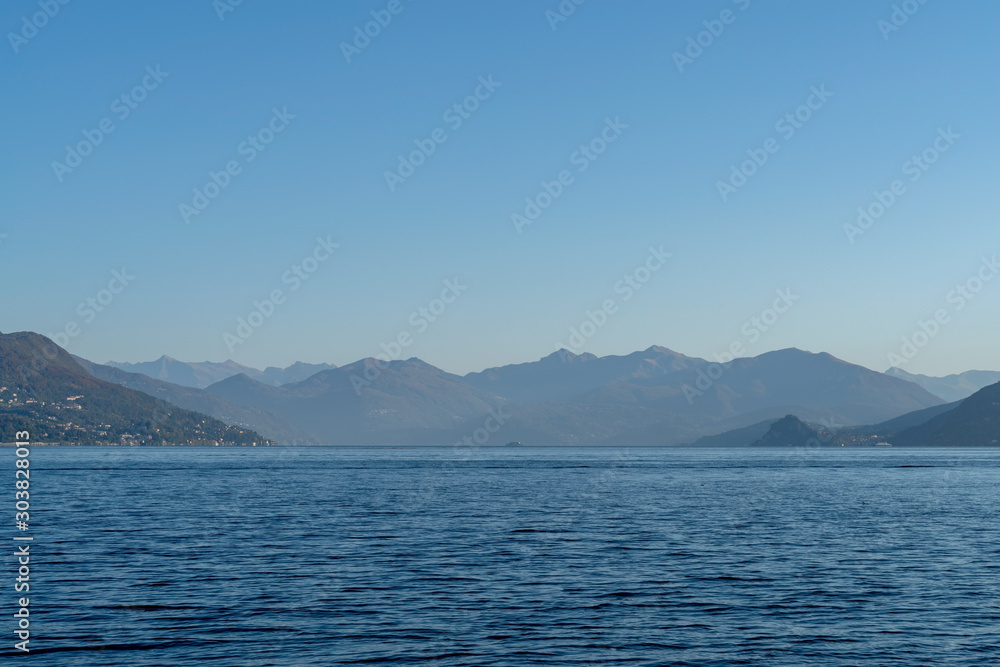 Borromean gulf on Lake Maggiore, Northern Italy