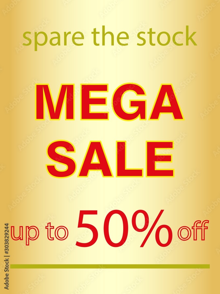 mega sale. advertising banner, leaflet, poster