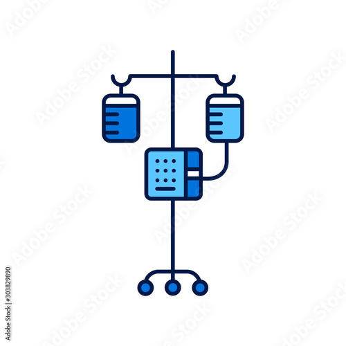 Medical dropper in hospital line color icon. Intravenous therapy and health care concept.