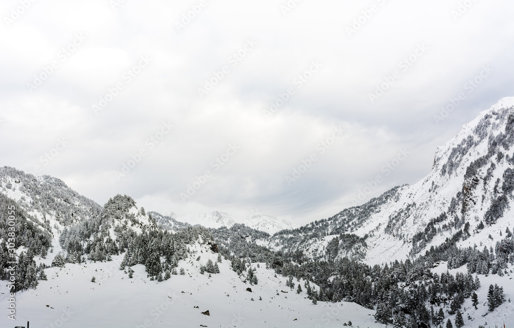 First snowfall in autumn.