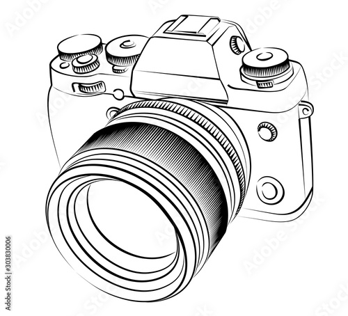 A sketch of the old SLR camera.