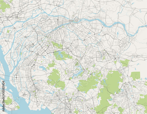 map of the city of Dongguan, China