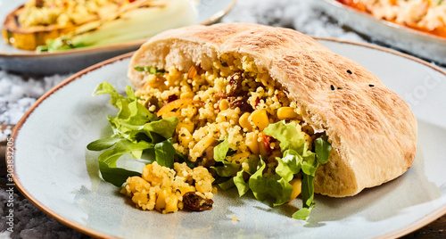 Crusty ciabatta with savory vegetable filling