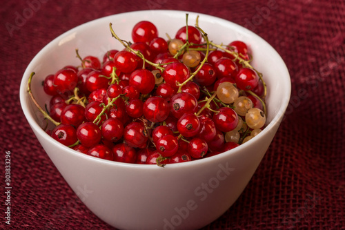  Berry summer still life with ripe red and white currants