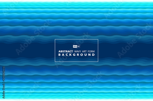 Abstract blue wavy of minimal in center background. illustration vector eps10
