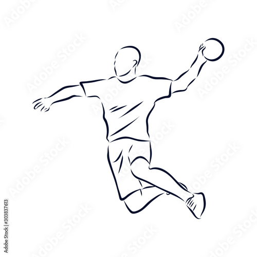 Handball  player running with ball © Elala 9161
