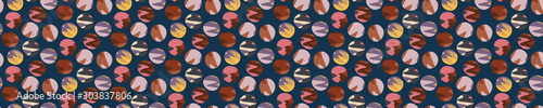 Polka Dot Playful Vector Border Texture. Modern Geometric Hand Drawn Circle Bordure. Seamless Abstract Spotty Pattern Ribbon Background. Organic Textured Shape for Kids Banner Edging. EPS 10