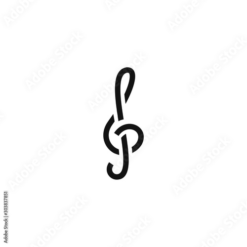Illustration modern musical icon vector simple mono line logo design graphic
