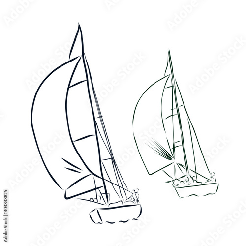 vector illustration of boat