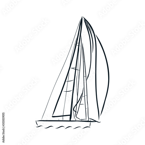 vector illustration of sailing boat