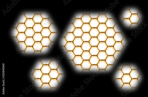 cellules alvéolaires hexagonales, nids d’abeilles  photo