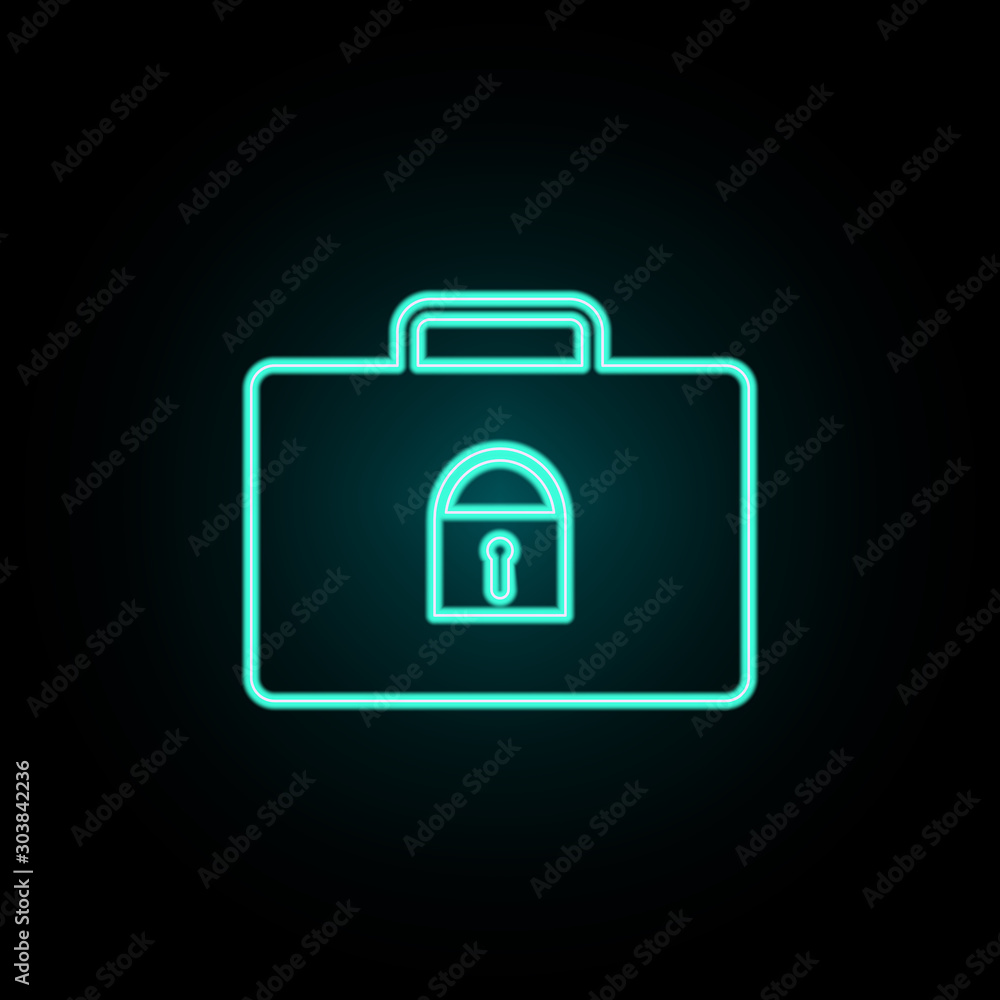 Castle on a diplomat neon icon. Simple thin line, outline vector of banking icons for ui and ux, website or mobile application Castle on a diplomat neon icon. Simple thin line, outline vector of banking icons for ui and ux, website or mobile application