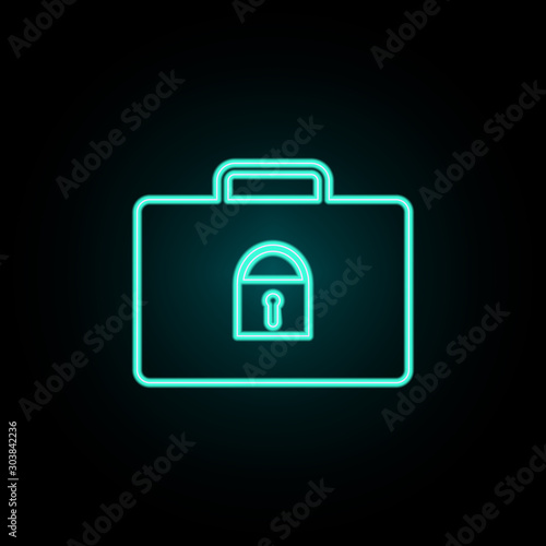 Castle on a diplomat neon icon. Simple thin line, outline vector of banking icons for ui and ux, website or mobile application