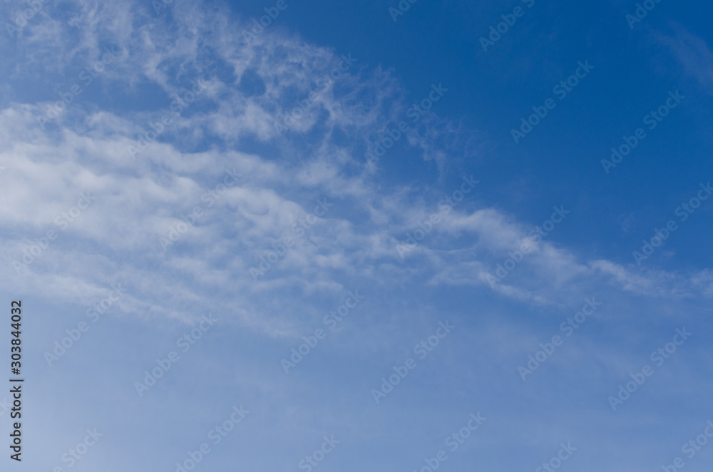 beautiful blue sky closeup, clouds