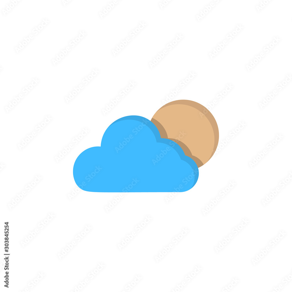 Cloud moon icon. Simple line, outline vector of two color weather icons for ui and ux, website or mobile application Cloud moon icon. Simple line, outline vector of two color weather icons for ui and ux, website or mobile application