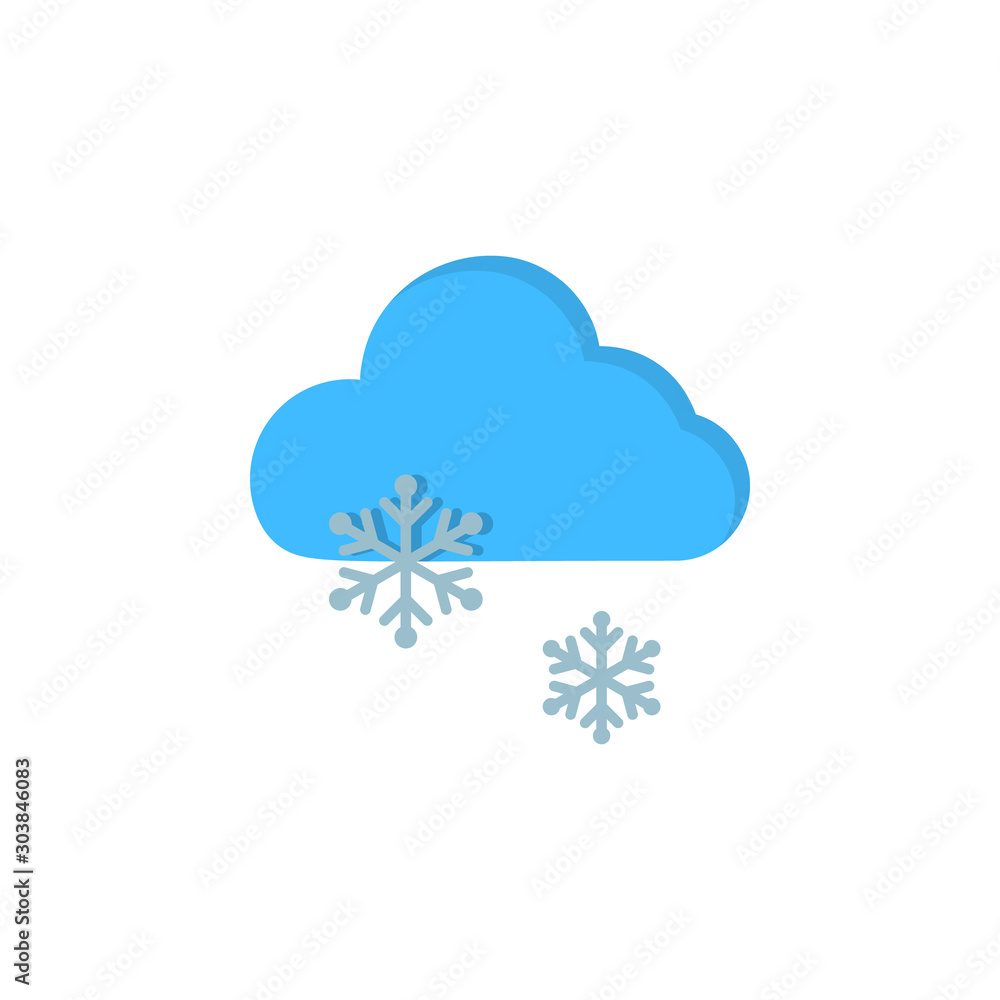 Cloud snow snowflakes icon. Simple line, outline vector of two color weather icons for ui and ux, website or mobile application Cloud snow snowflakes icon. Simple line, outline vector of two color weather icons for ui and ux, website or mobile application
