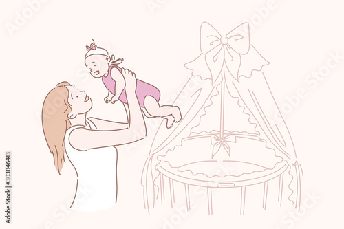 Parenthood, motherhood, childhood, Mothers day concept.