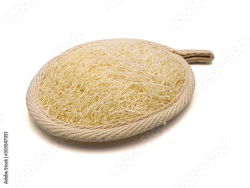 Schilderij op canvas Natural Loofah or Luffa Sponge pad for Face and Body Bath Exfoliate and Scrubber