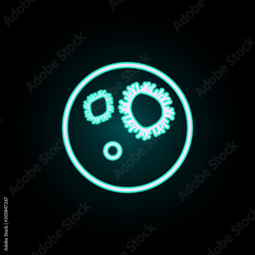 Bacteria in vitro neon icon. Simple thin line, outline vector of bacteria icons for ui and ux, website or mobile application