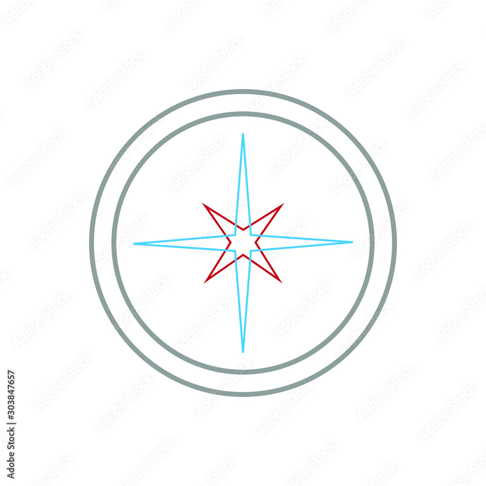 vector compass symbol icon formed with simple shapes vector compass symbol icon formed with simple shapes
