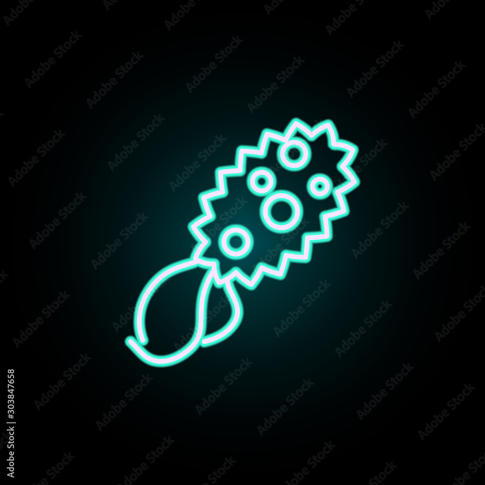 Virus neon icon. Simple thin line, outline vector of bacteria icons for ui and ux, website or mobile application Virus neon icon. Simple thin line, outline vector of bacteria icons for ui and ux, website or mobile application
