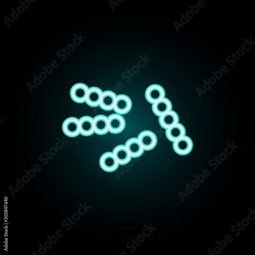 Bacteria neon icon. Simple thin line, outline vector of bacteria icons for ui and ux, website or mobile application