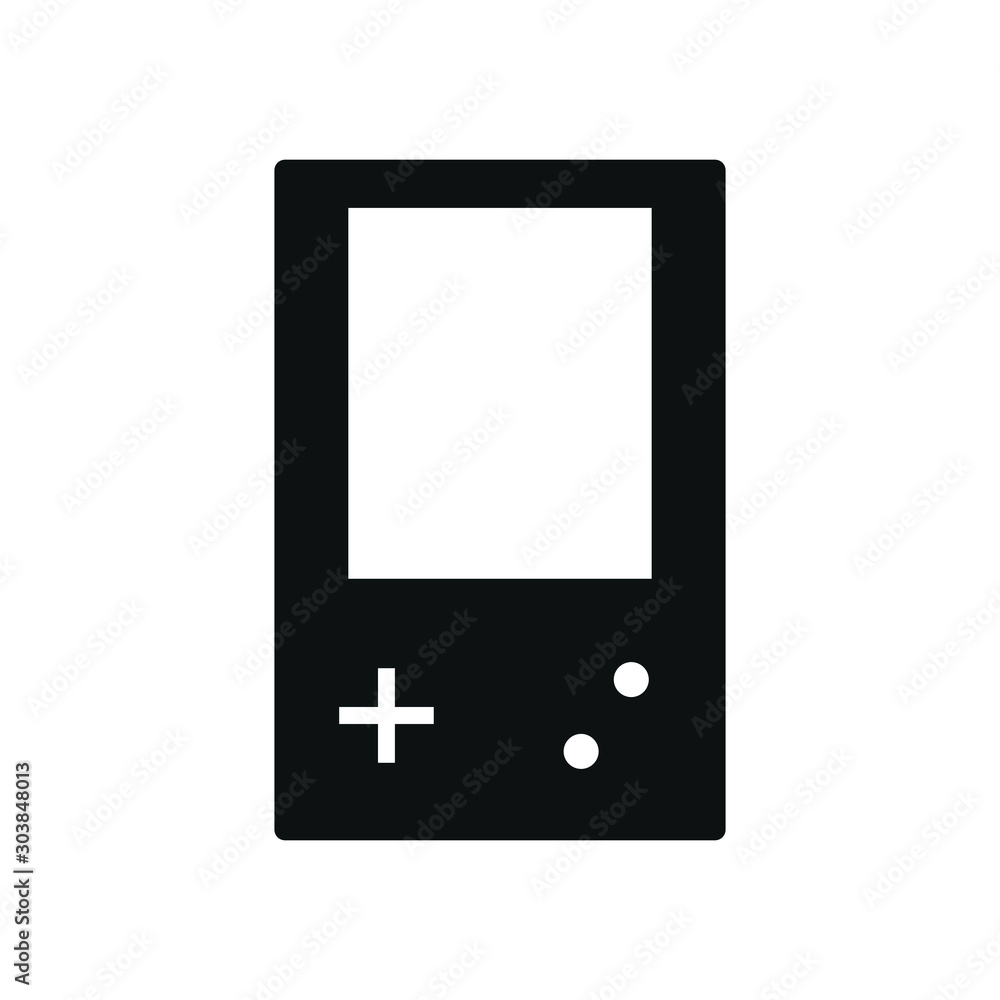 vector icon of portable video game console symbol formed with simple shapes vector icon of portable video game console symbol formed with simple shapes