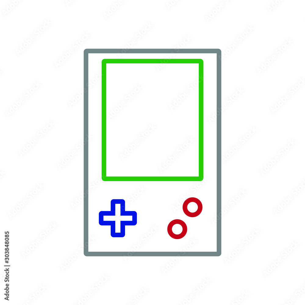 vector icon of portable video game console symbol formed with simple shapes vector icon of portable video game console symbol formed with simple shapes