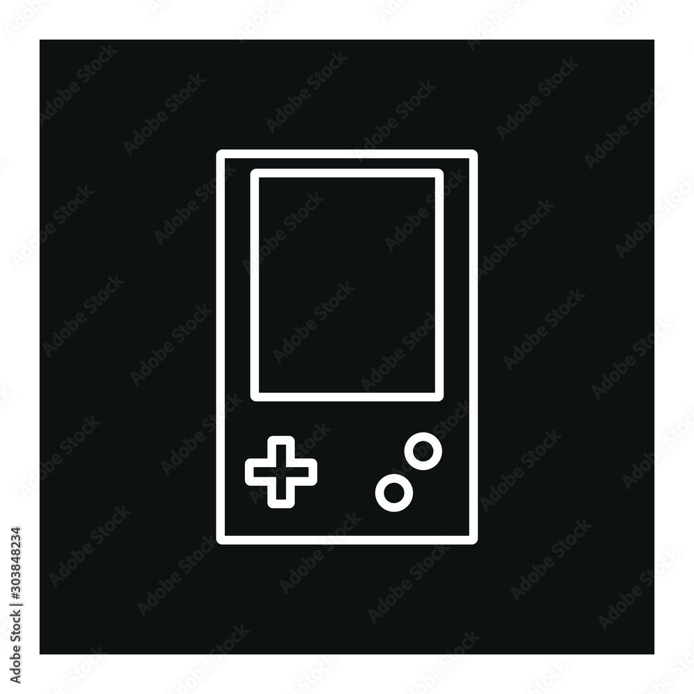 vector icon of portable video game console symbol formed with simple shapes vector icon of portable video game console symbol formed with simple shapes