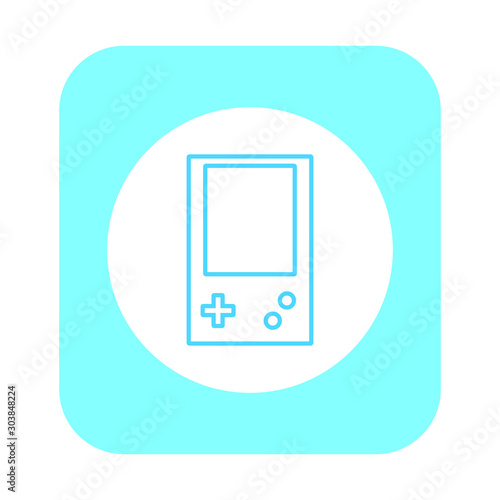 vector icon of portable video game console symbol formed with simple shapes