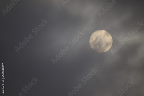 full moon And faded clouds