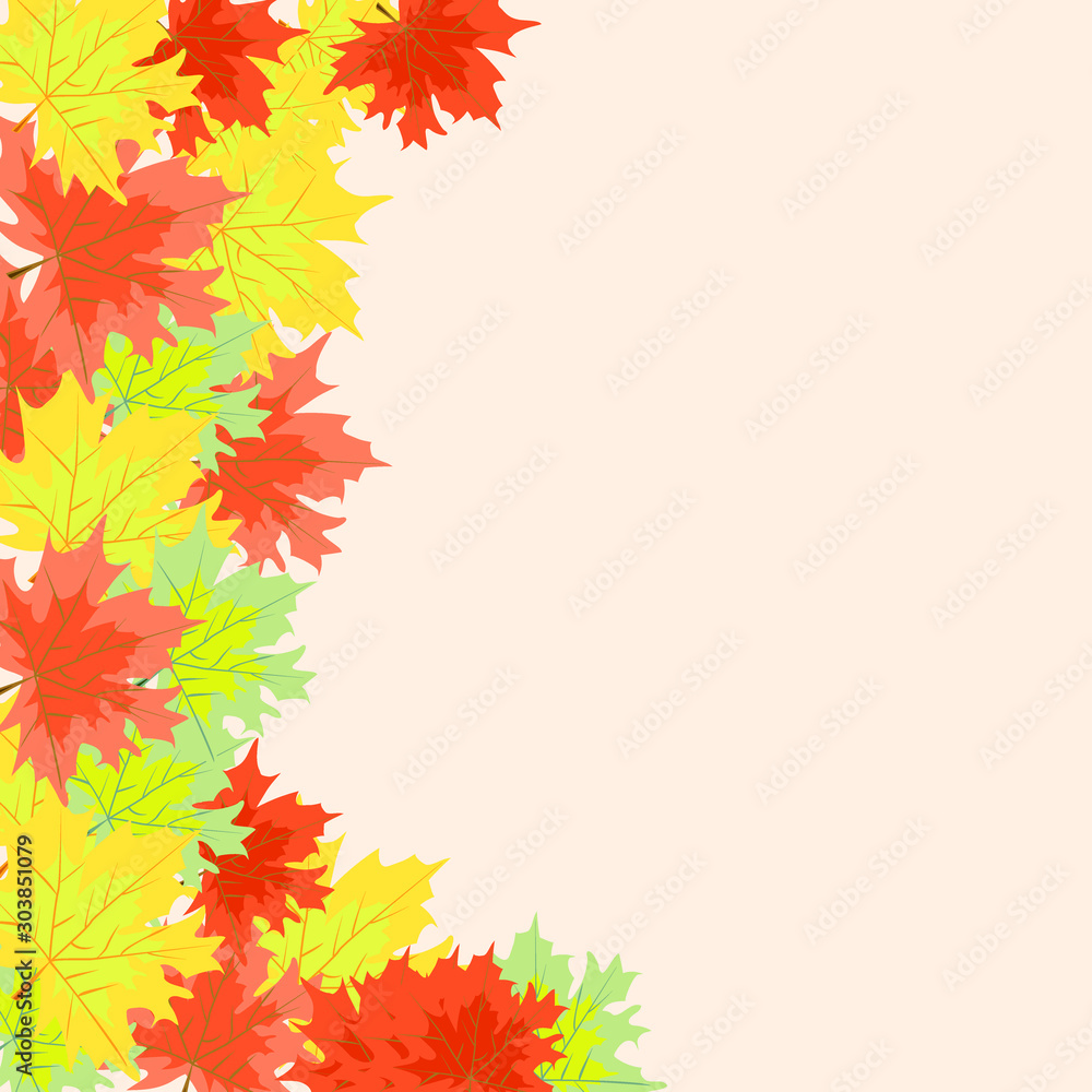 Autumn maple leaves background. Vector illustration. Copy space Autumn maple leaves background. Vector illustration. Copy space