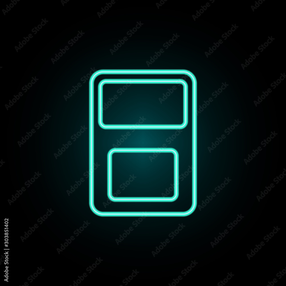 Music player neon icon. Simple thin line, outline vector of web icons for ui and ux, website or mobile application Music player neon icon. Simple thin line, outline vector of web icons for ui and ux, website or mobile application