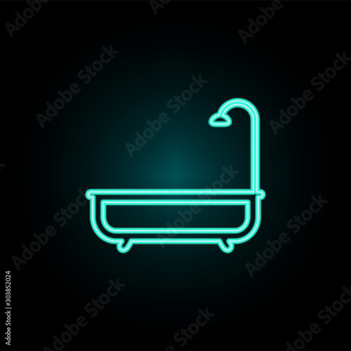 Bath neon icon. Simple thin line, outline vector of web icons for ui and ux, website or mobile application