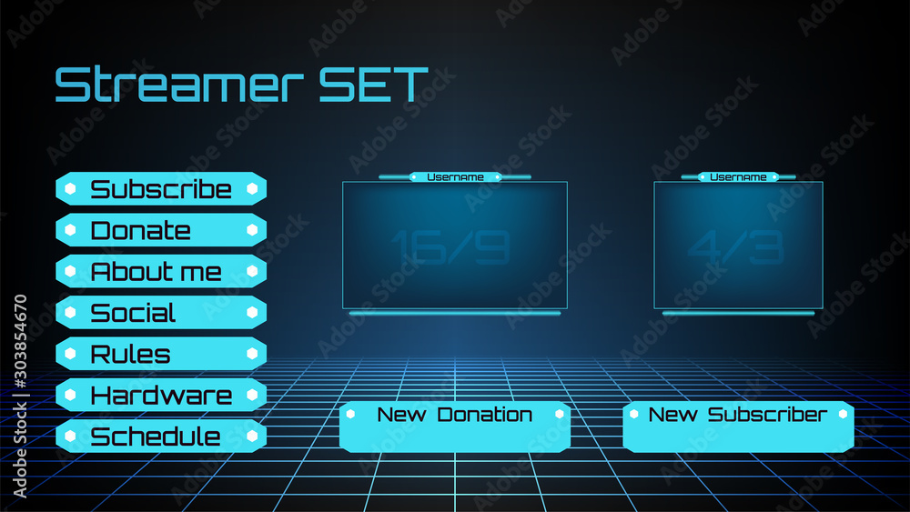 Streamer Set. Kit of graphic elements for Online Translation. Buttons ...