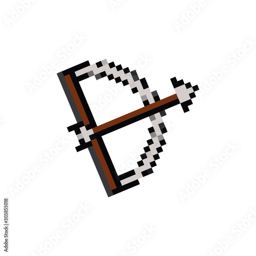 arch and arrow 8 bits pixelated style icon