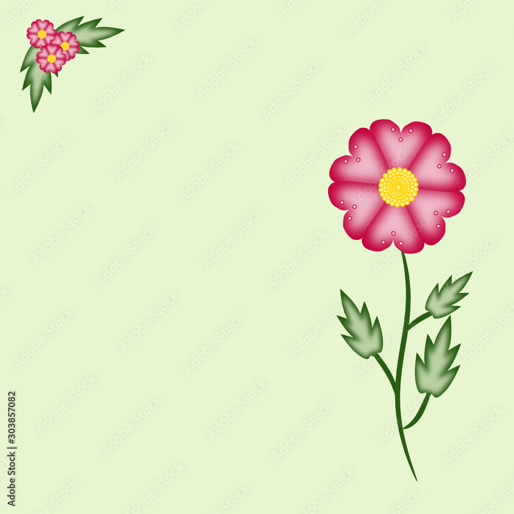 floral background with flowers for greeting card