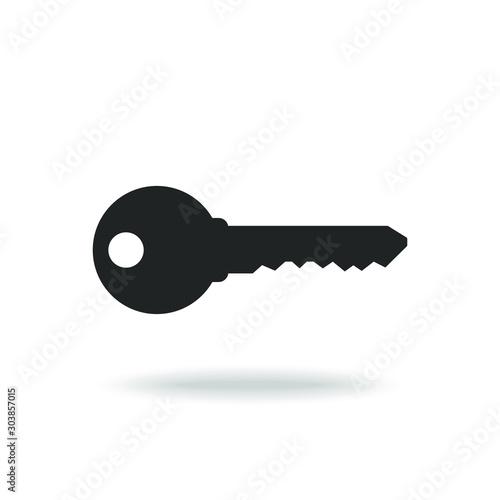 Key graphic icon. Key from the lock sign isolated on white background. Vector illustration