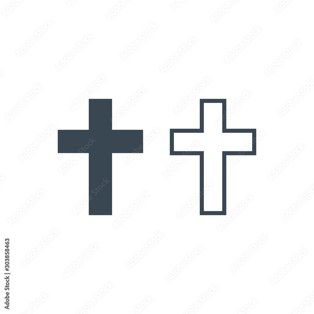 Obraz premium cross icon. Stock vector illustration isolated on white background.