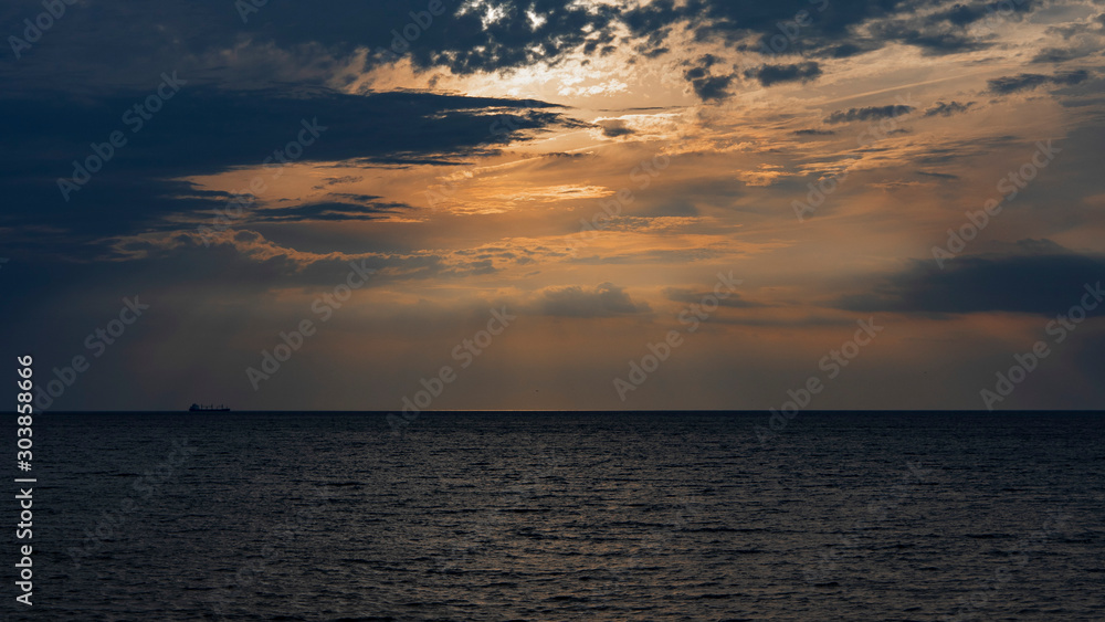Panorama sunset over water