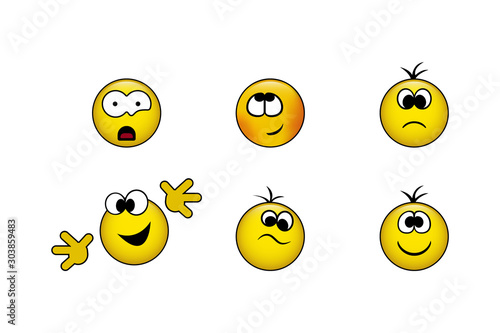 funny yellow icq vector smilies 