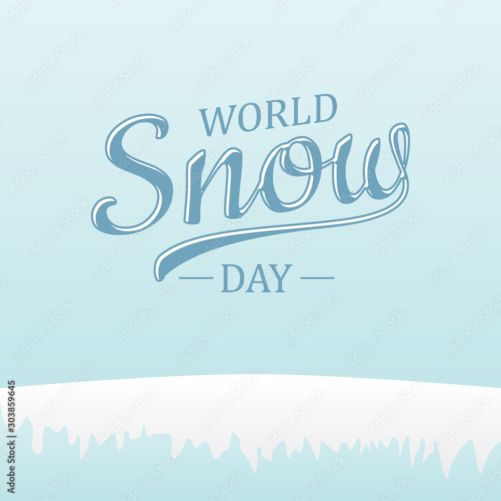 World Snow Day lettering concept design