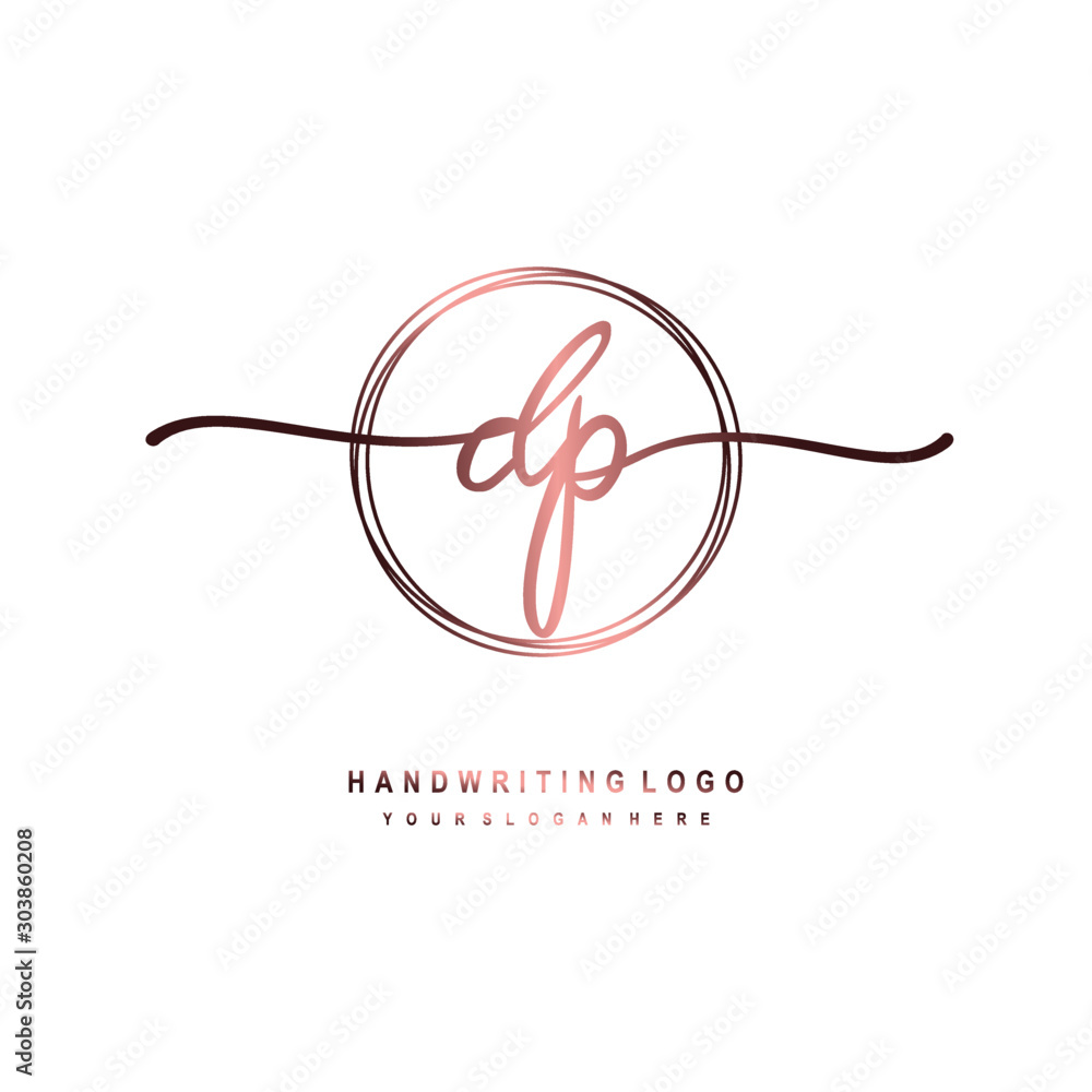 DP Initial handwriting logo design with circle lines dark pink gradation color. handwritten logo for fashion, beauty, team, wedding, luxury logo DP Initial handwriting logo design with circle lines dark pink gradation color. handwritten logo for fashion, beauty, team, wedding, luxury logo