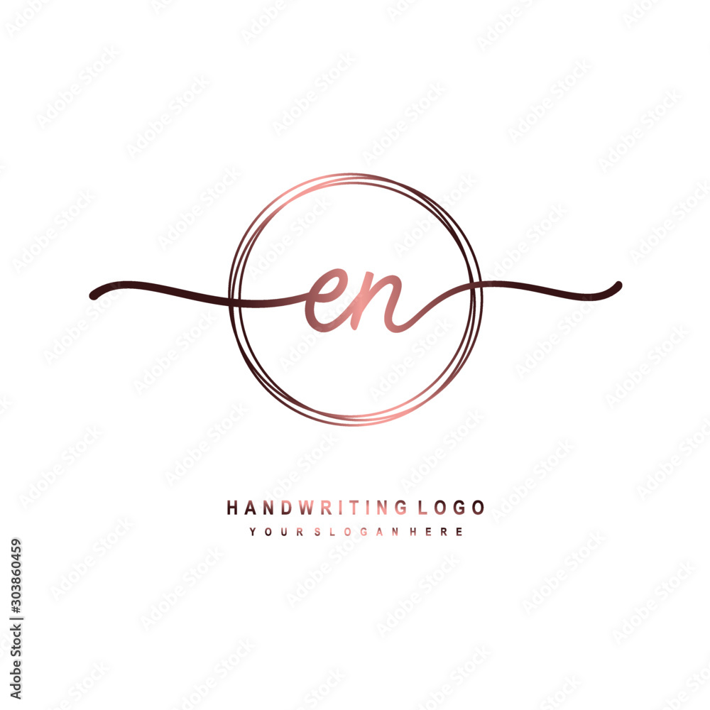 EN Initial handwriting logo design with circle lines dark pink gradation color. handwritten logo for fashion, beauty, team, wedding, luxury logo EN Initial handwriting logo design with circle lines dark pink gradation color. handwritten logo for fashion, beauty, team, wedding, luxury logo