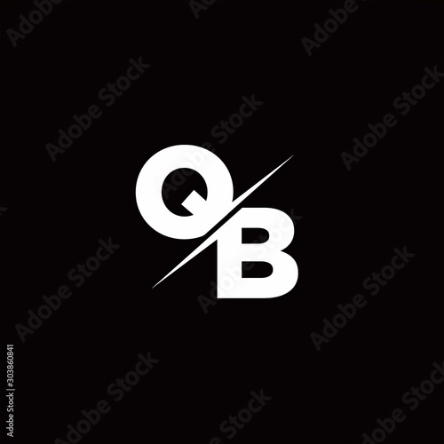 QB Logo Letter Monogram Slash with Modern logo designs template