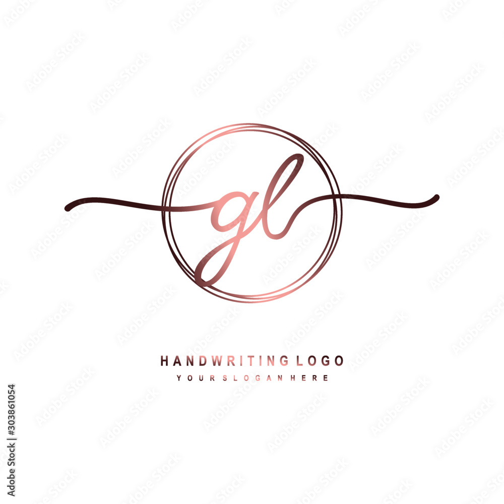 GL Initial handwriting logo design with circle lines dark pink gradation color. handwritten logo for fashion, beauty, team, wedding, luxury logo GL Initial handwriting logo design with circle lines dark pink gradation color. handwritten logo for fashion, beauty, team, wedding, luxury logo