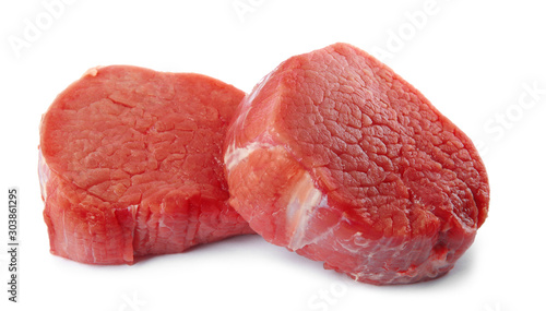 Fotografija Fresh raw beef cut isolated on white