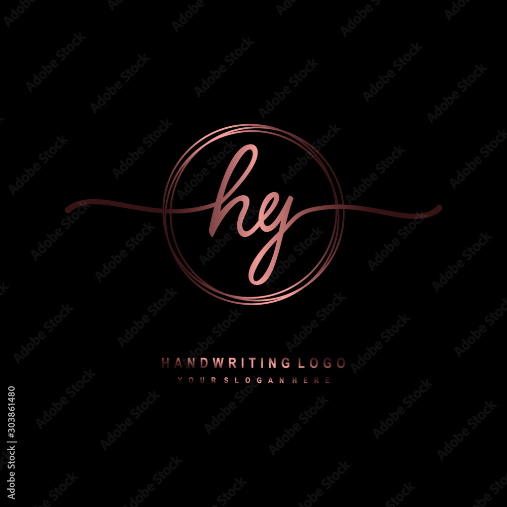 HY Initial handwriting logo design with circle lines dark pink gradation color. handwritten logo for fashion, beauty, team, wedding, luxury logo HY Initial handwriting logo design with circle lines dark pink gradation color. handwritten logo for fashion, beauty, team, wedding, luxury logo