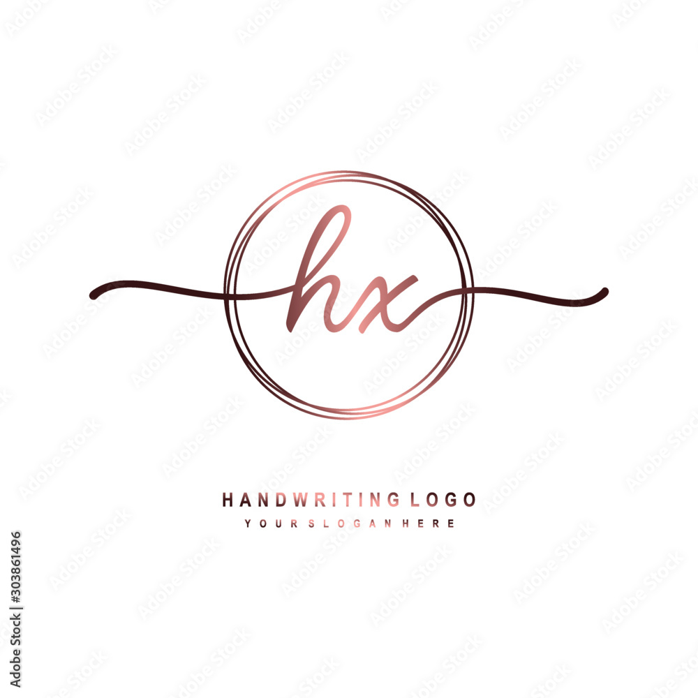 HX Initial handwriting logo design with circle lines dark pink gradation color. handwritten logo for fashion, beauty, team, wedding, luxury logo HX Initial handwriting logo design with circle lines dark pink gradation color. handwritten logo for fashion, beauty, team, wedding, luxury logo